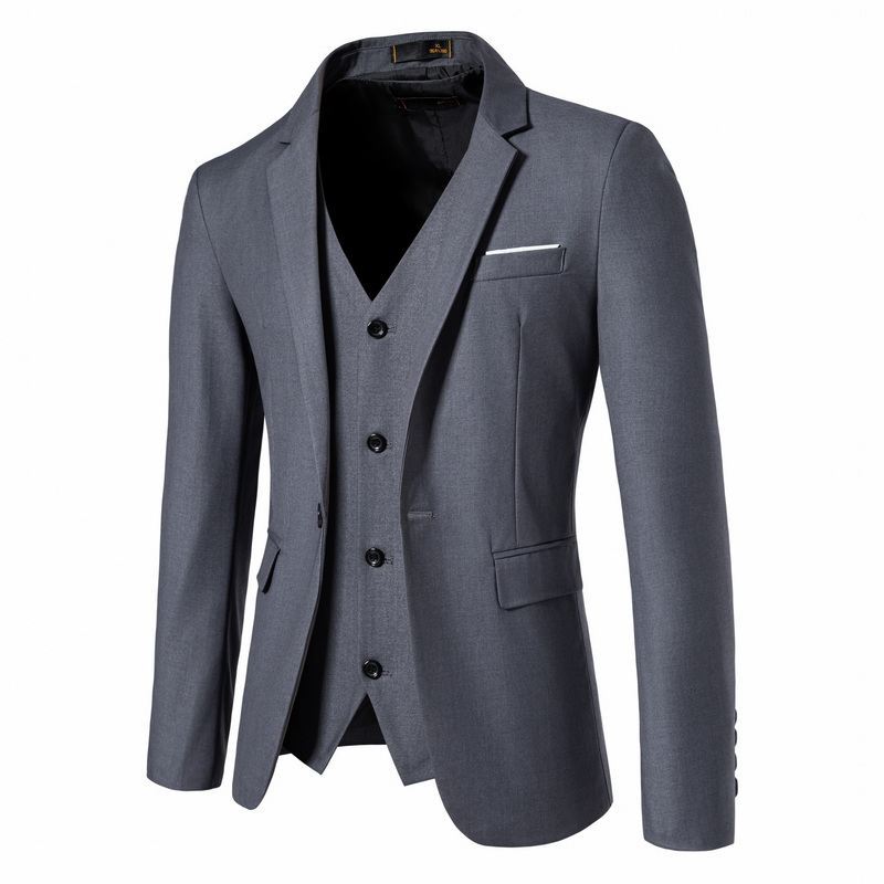 Herren Tailliertes Sakko mit passender Weste und schlanker Business‑Silhouette Echo Archiv