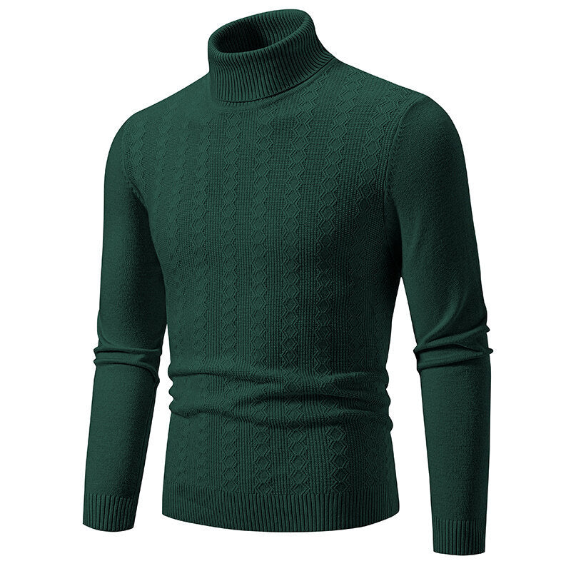 Herren Rollkragenpullover mit strukturiertem Zopfdesign Echoarchiv