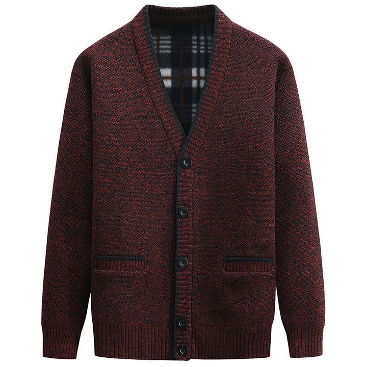 Herren Strickjacke mit V-Ausschnitt und hochwertigen Details Echoarchiv
