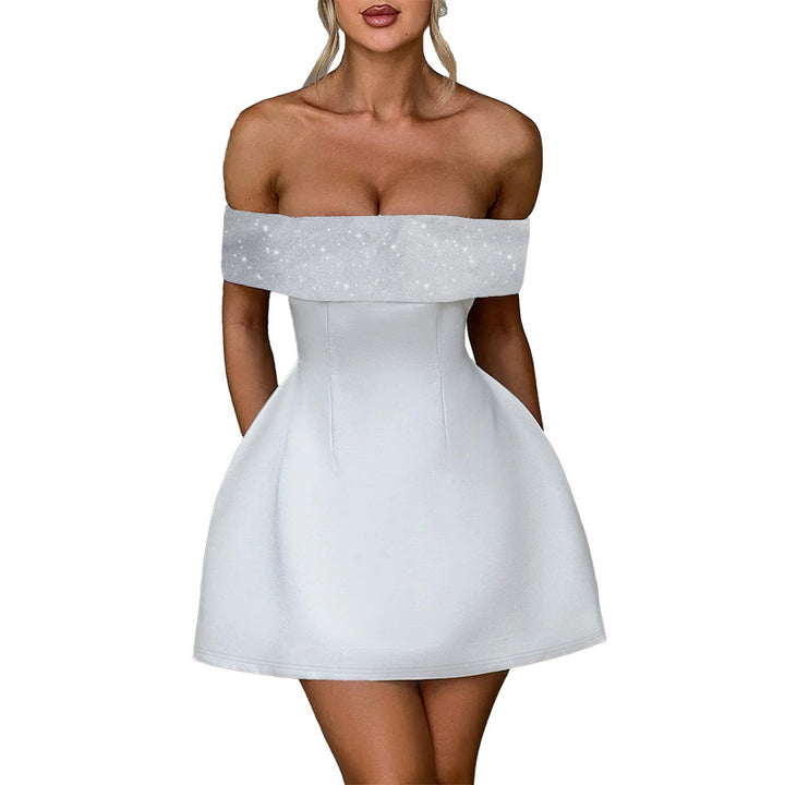 Damen Off-Shoulder Minikleid mit schimmerndem Bustier-Oberteil Echo Archiv