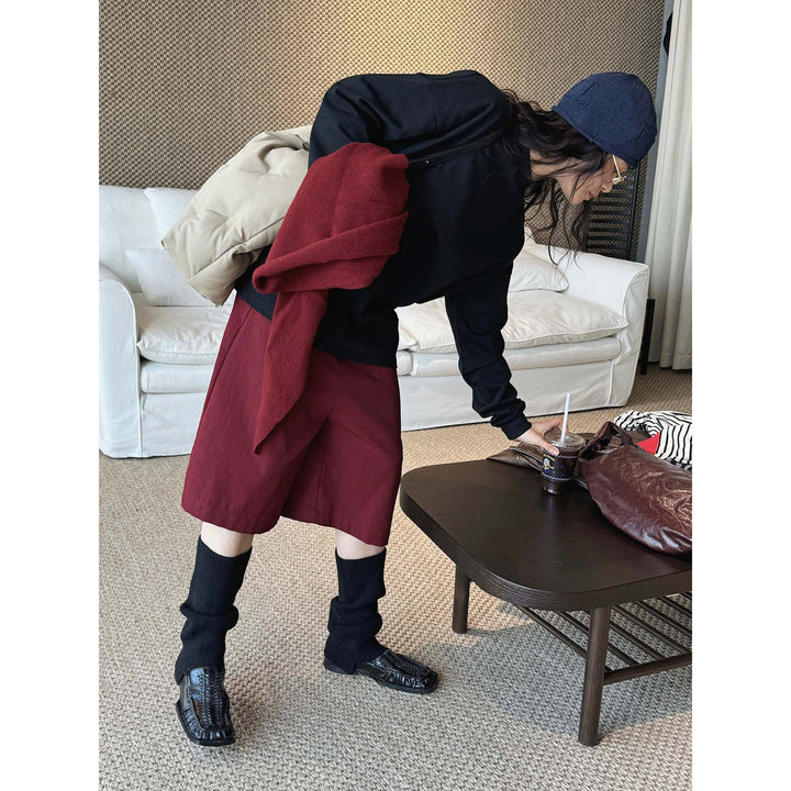 Damen Oversized-Longsleeve mit Stehkragen und überschnittener Schulter Echoarchiv