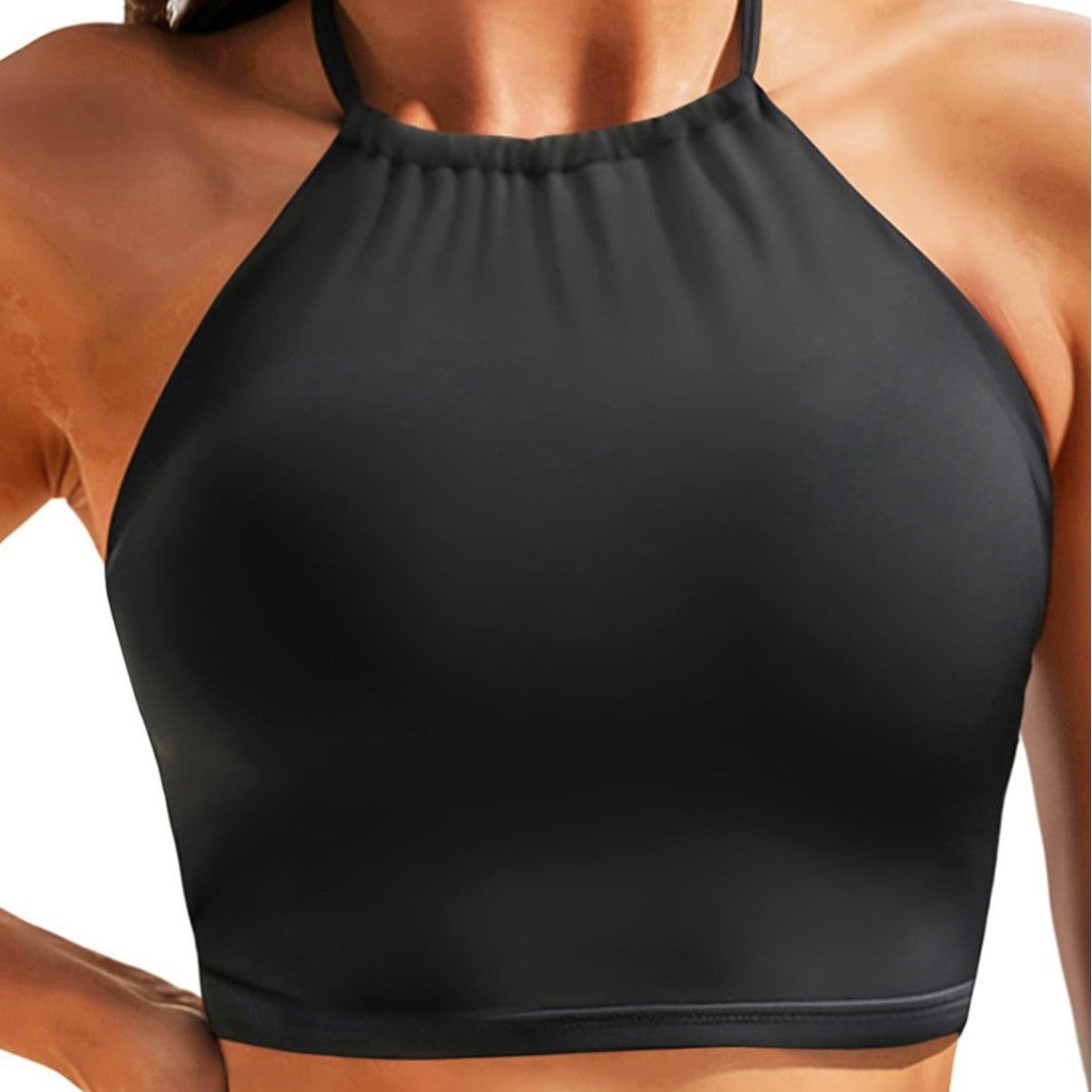 Damen Sportliches Bikini-Oberteil mit Halterneck-Design Echo Archiv
