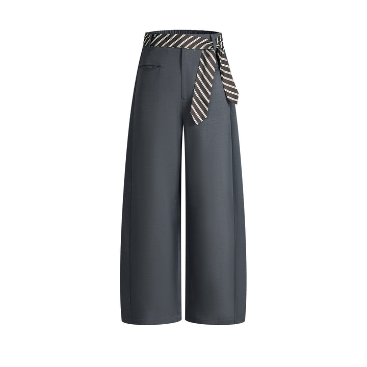 Damen Hochgeschnittene Palazzo-Culotte mit weitem Bein und gestreiftem Bindegürtel Echo Archiv