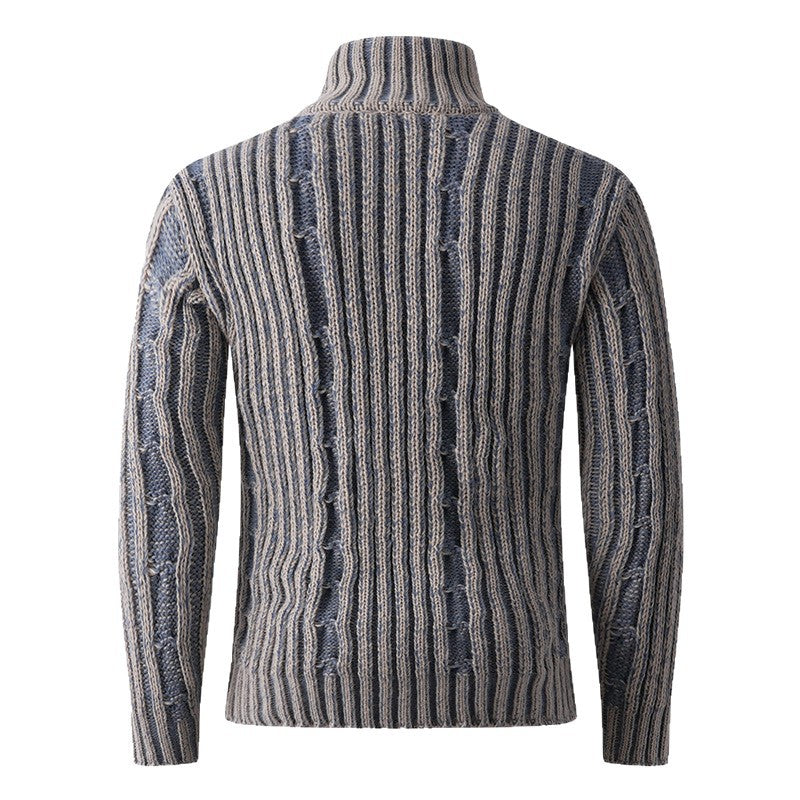 Herren modische Strickjacke mit hochabschließendem Reißverschluss und einzigartigem Muster Echoarchiv