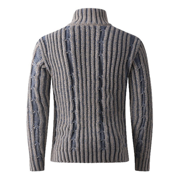 Herren modische Strickjacke mit hochabschließendem Reißverschluss und einzigartigem Muster Echoarchiv