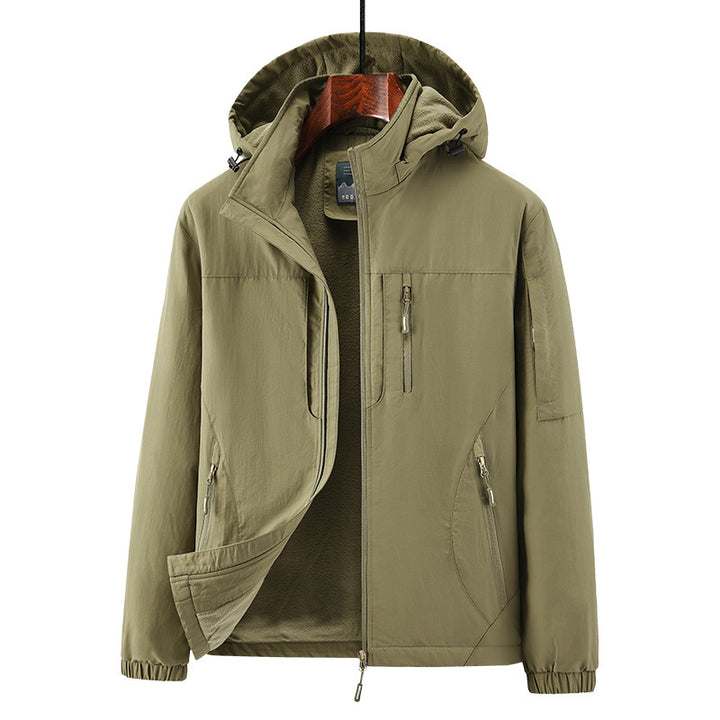 Herren Leichte Wind- und Thermo-Softshelljacke mit Kapuze, fleecegefüttert & Multifunktionstaschen Echoarchiv
