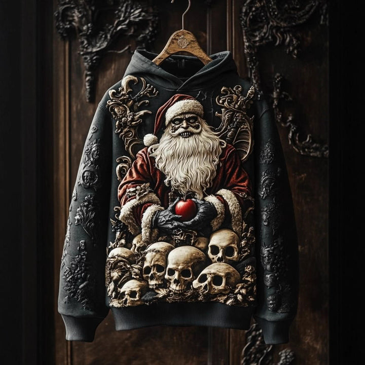Damen Kreativer Kapuzenpullover mit Skelett- und Weihnachtsmotiv Echoarchiv