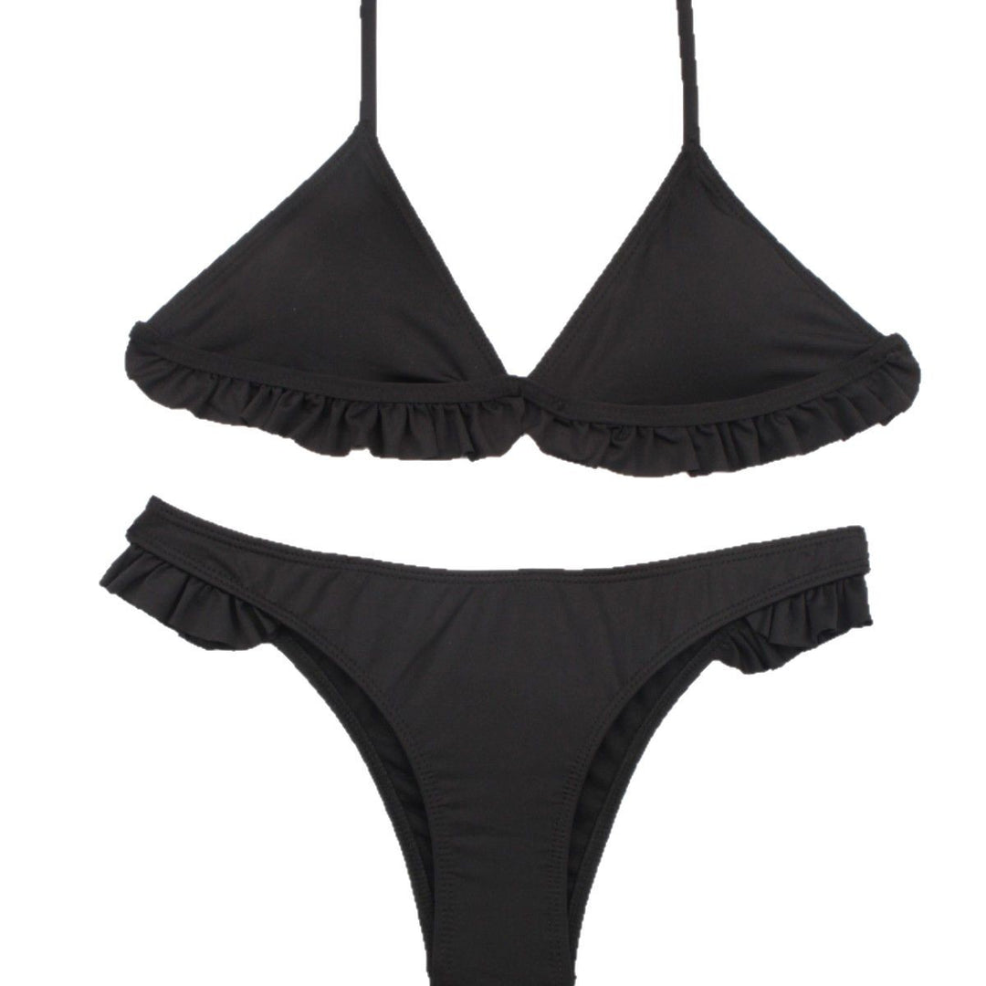 Damen Bikini-Set mit verspielten Rüschendetails und dreieckigem Oberteil Echo Archiv