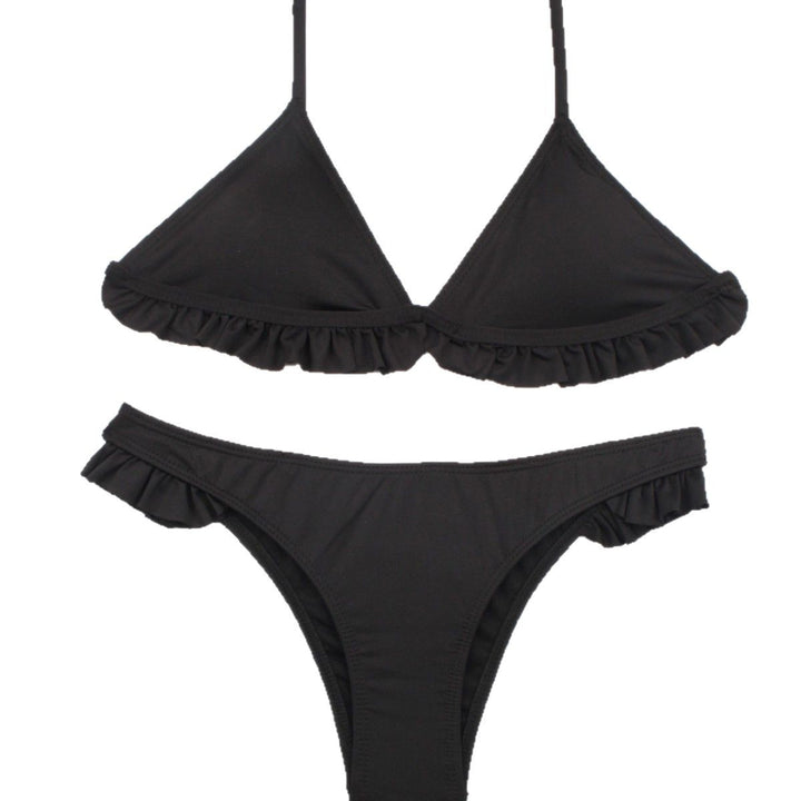Damen Bikini-Set mit verspielten Rüschendetails und dreieckigem Oberteil Echo Archiv