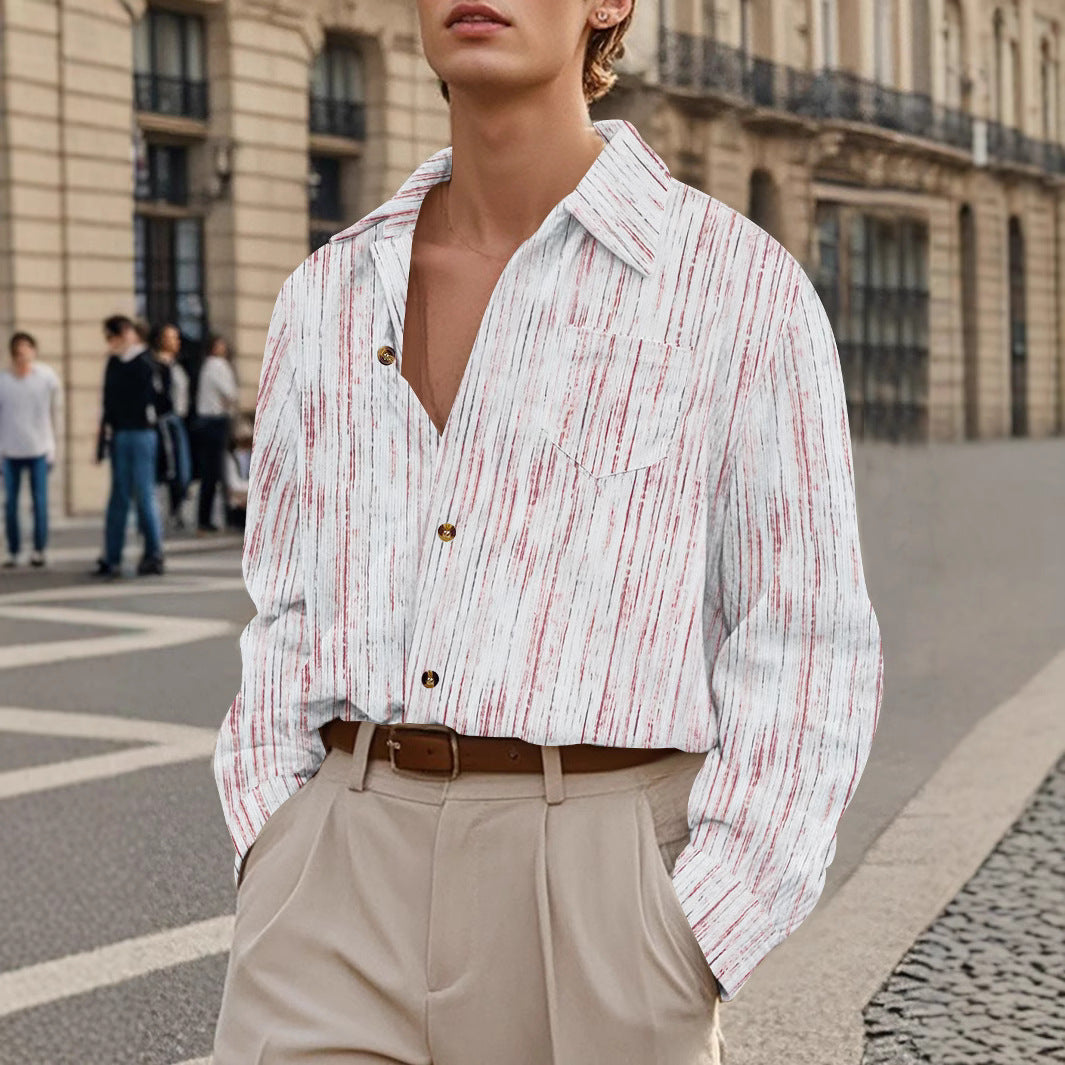 Herren Elegantes Langarmhemd mit raffinierten Strukturdetails Echoarchiv