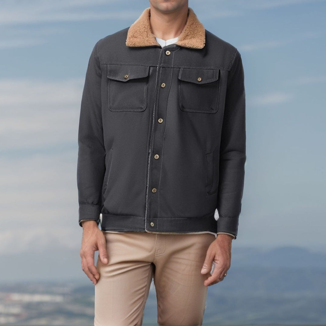 Herren Futuristische Utility-Jacke mit Fleecefutter und praktischen Taschen Echoarchiv