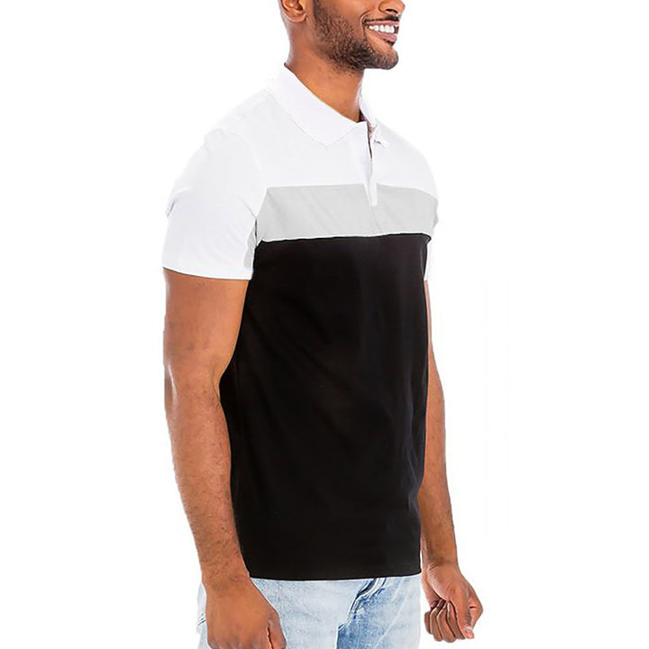 Herren Polo-Shirt mit modernen Farbblockelementen Echoarchiv