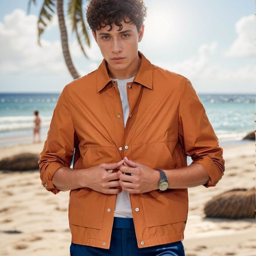 Herren multifunktionale Sommerjacke mit Druckknopfverschluss und atmungsaktiven Einsätzen Echoarchiv