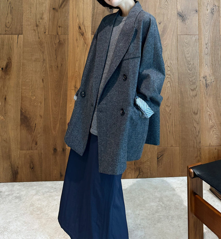 Damen Modischer Oversized Blazer mit doppelter Knopfleiste Echoarchiv