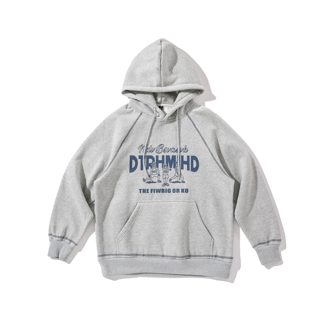 Unisex Oversize Kapuzenpullover mit Raglannähten, Kängurutasche und Vintage-Print Echoarchiv