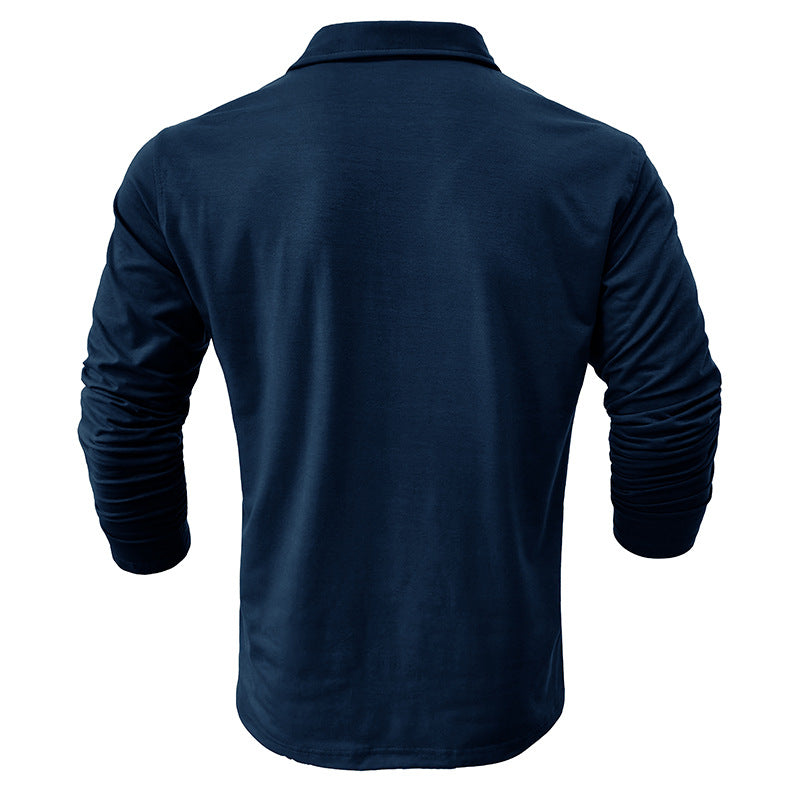 Herren Langarmshirt mit modischen Knöpfen und Brusttasche Echoarchiv