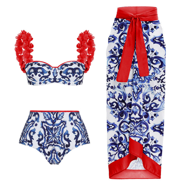 Damen Bikiniset mit floralem Muster und eleganten Rüschendetails Echo Archiv