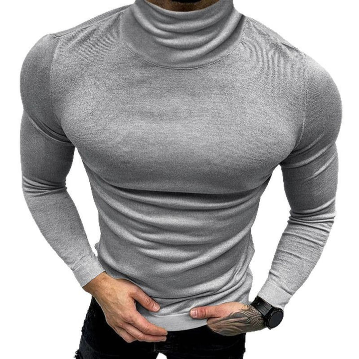 Herren Stehkragenpullover aus hochwertiger Baumwollmischung mit strukturiertem Design Echoarchiv
