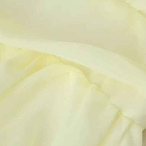 Damen volantiges Chiffon-Minikleid mit tiefem V‑Ausschnitt Echo Archiv