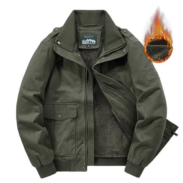 Herren Thermo-Field-Bomberjacke mit Teddyfutter, Stehkragen und Utility-Taschen Echo Archiv