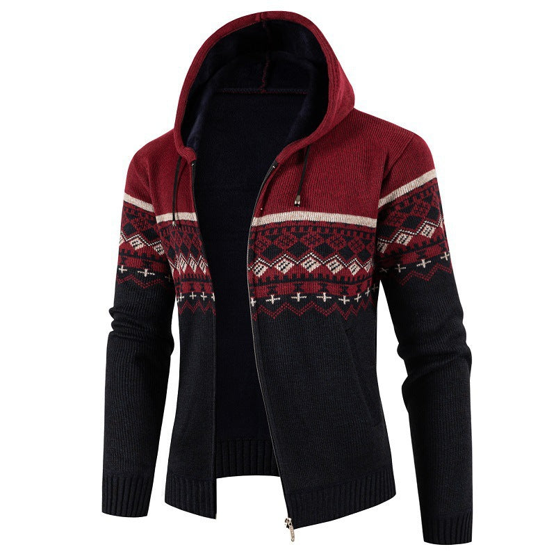 Herren Kapuzenpullover mit Norweger-Muster Echoarchiv