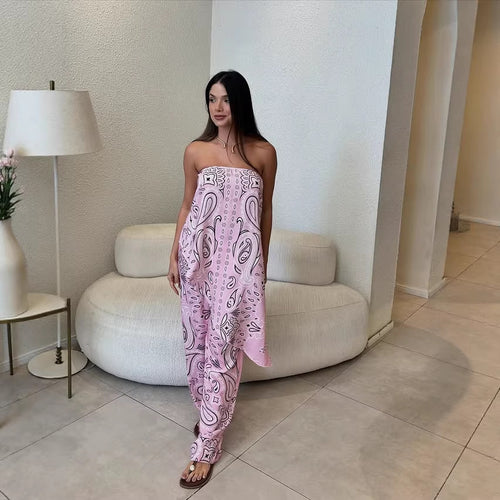 Damen lässiger Jumpsuit mit weitem Schnitt und stylischem Muster Echo Archiv