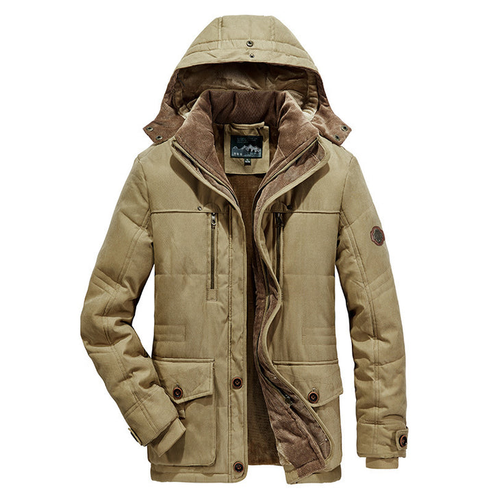 Herren nan isolierte Kapuzen-Fieldjacke mit Cord-Innenfutter, gesteppter Thermoisolierung und multifunktionalen Taschen Echo Archiv