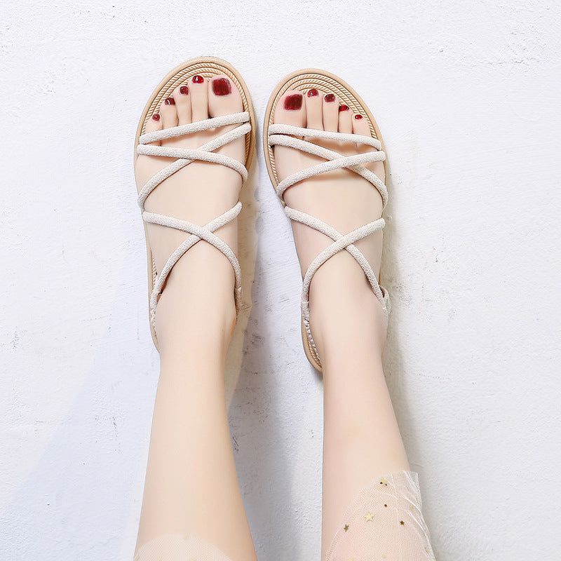 Damen Geflochtene Riemchen-Sandalen mit elastischem Fersenband und gepolstertem Fußbett – Sorelia