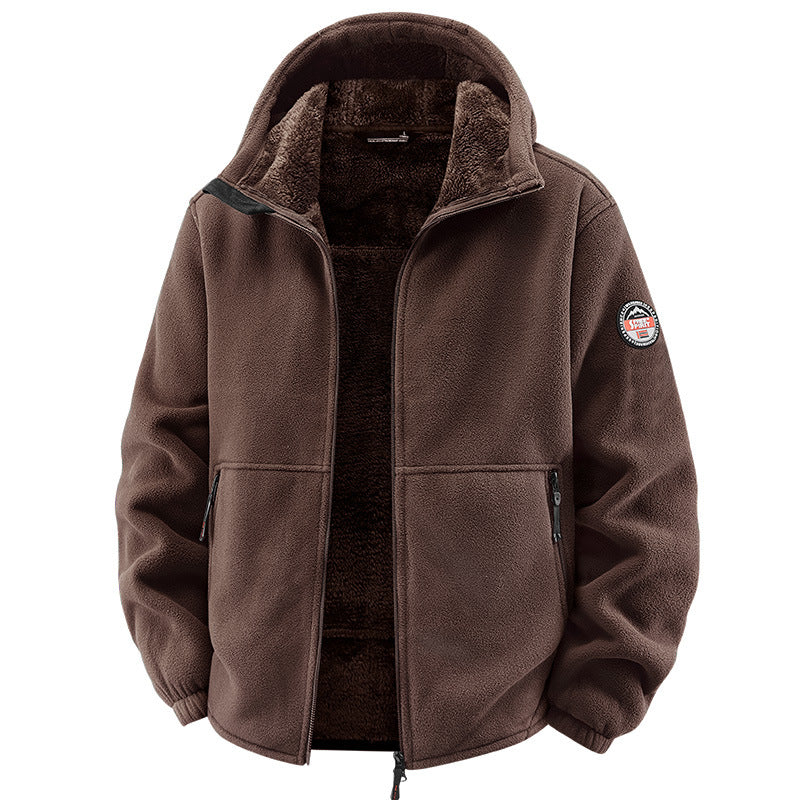 Herren Fleecejacke mit Kapuze und Teddy-Innenfutter Echo Archiv