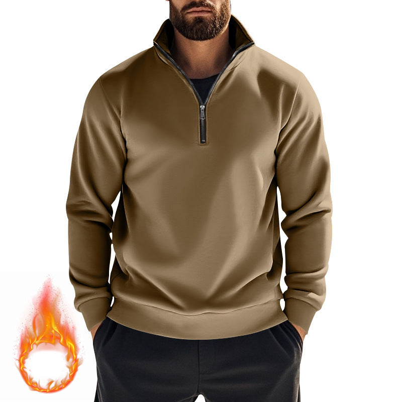 Herren Fleece-Pullover mit hohem Kragen und halbem Reißverschluss Echoarchiv