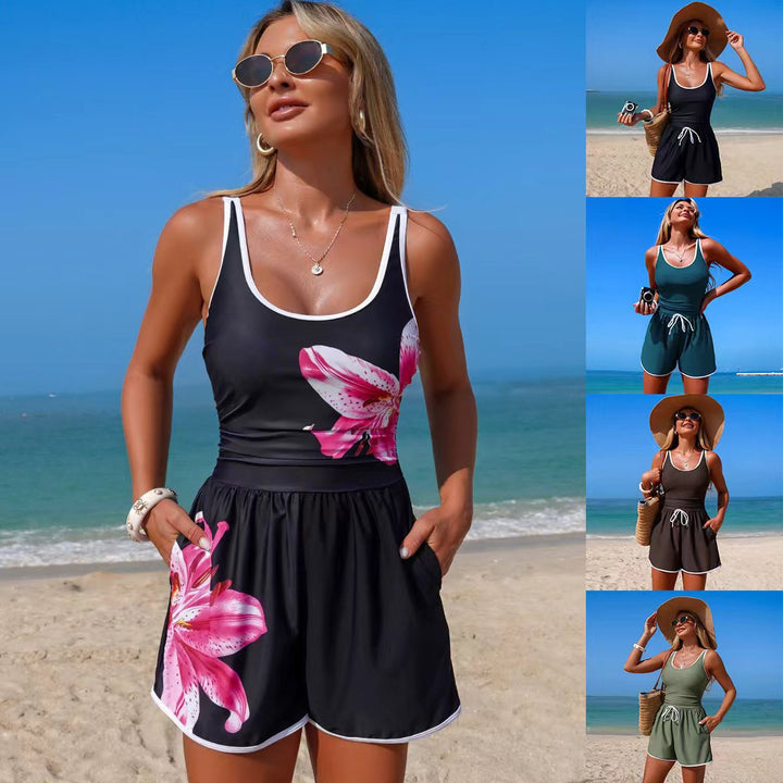 Damen Sportlicher Schwimmanzug mit lässigen Shorts Echo Archiv