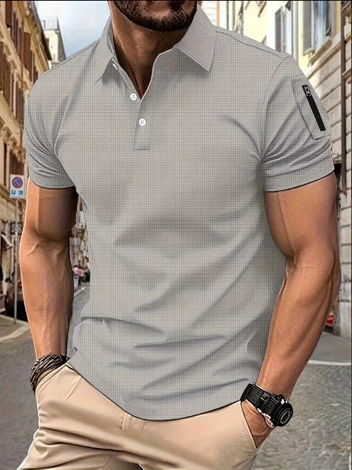 Herren Poloshirt mit modernem Muster Echoarchiv