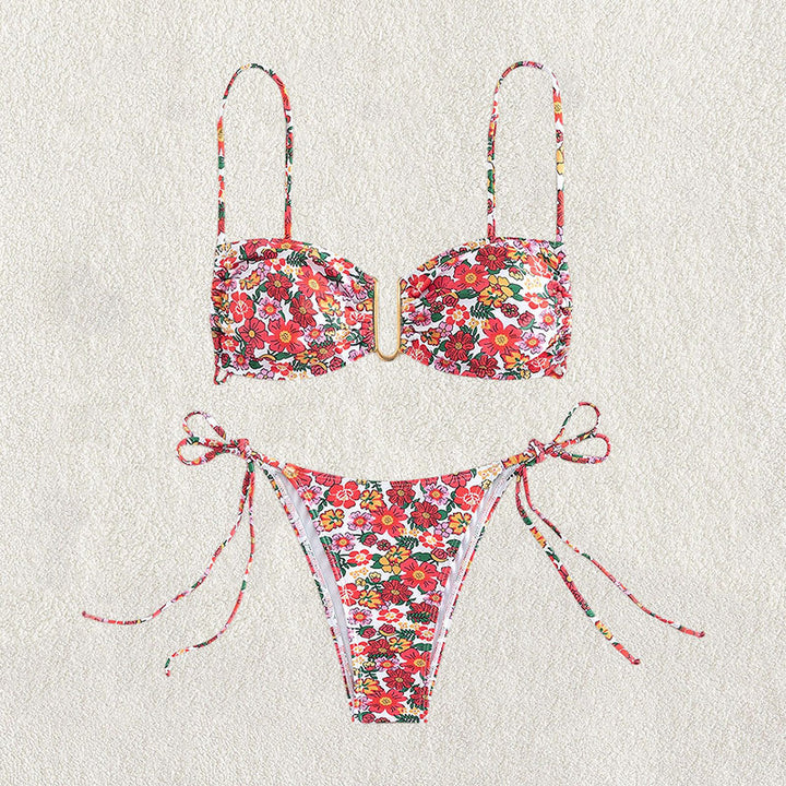 Damen Blütenmuster-Bikini mit verstellbaren Trägern Echo Archiv