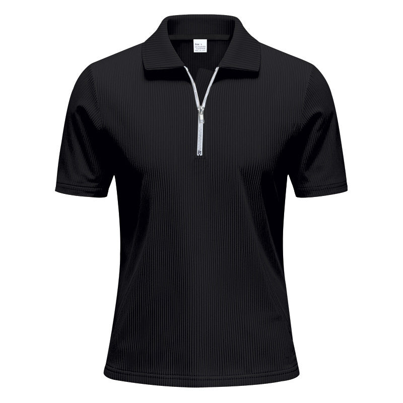 Herren sportliches Kurzarmpoloshirt mit Reißverschluss Echoarchiv