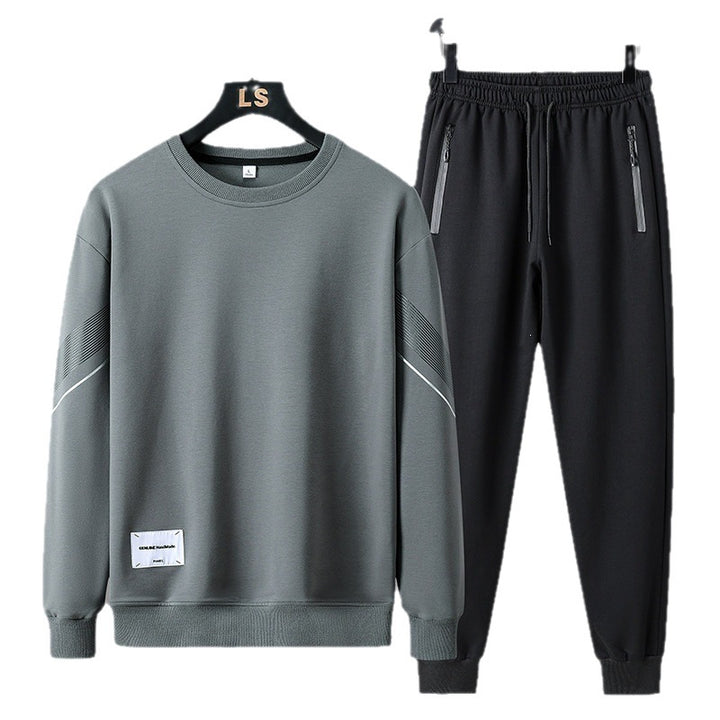 Herren Sportliches Freizeit-Trainingsset aus Sweatshirt & Jogginghose mit Reißverschlusstaschen Echo Archiv