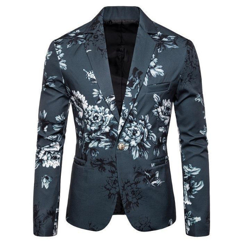 Herren Blazer mit floralem Muster und modernem Schnitt Echoarchiv