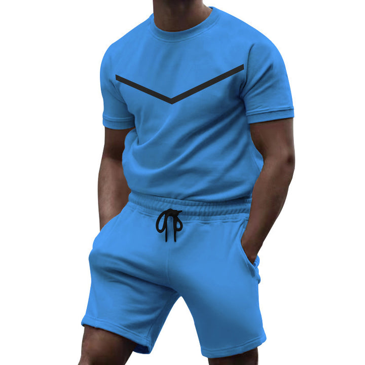 Herren Sportliches Kurzarm-Outfit mit elastischem Bund und praktischen Taschen Echoarchiv