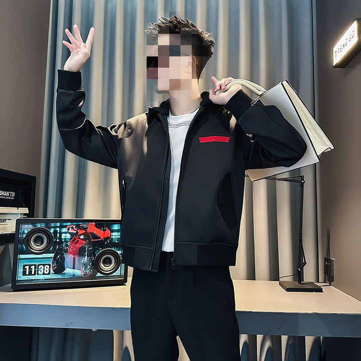 Herren Modische Kapuzenjacke mit buntem Druck Echoarchiv