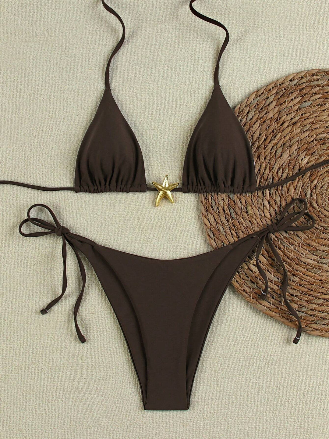 Damen Triangel-Bikini-Set mit verstellbaren Trägern und dekorativem Schmuckelement Echo Archiv
