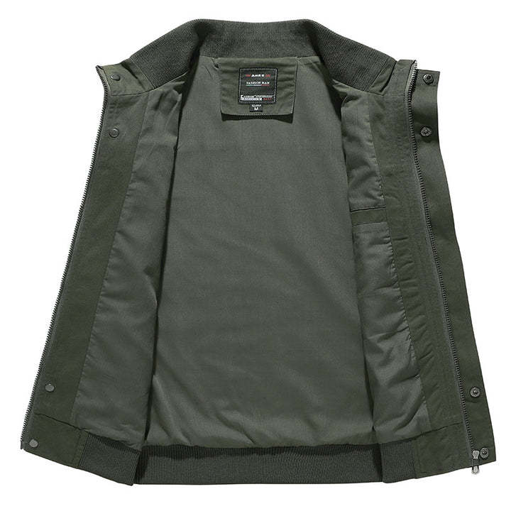 Herren modische Feldjacke mit praktischen Taschen und Samtkragen Echoarchiv