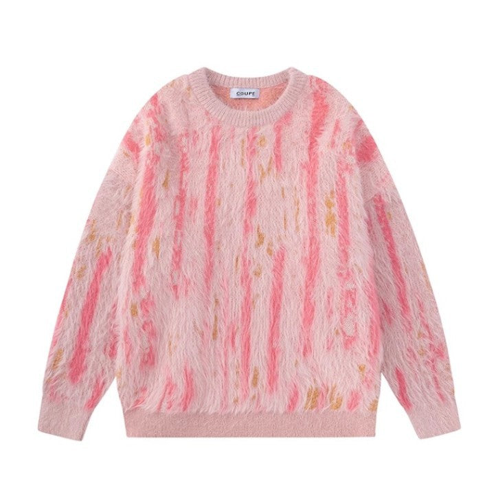 Damen Modischer Pullover mit Trendigem Pelzdesign Echoarchiv