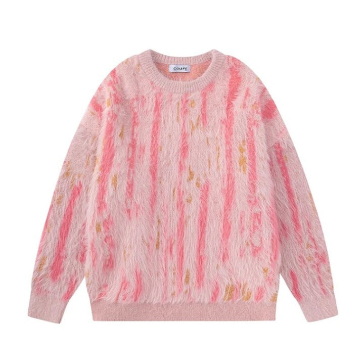 Damen Modischer Pullover mit Trendigem Pelzdesign Echoarchiv