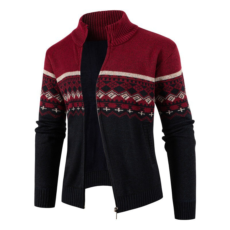 Herren modische Strickjacke mit hohem Kragen Echoarchiv