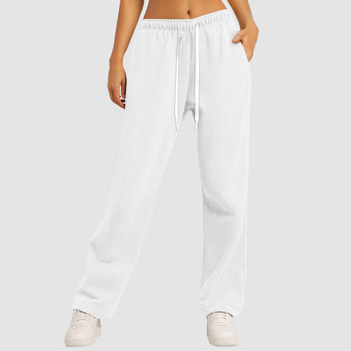Damen nan lässige Loungehose mit geradem Bein extra langem Tunnelzug und tiefem Schritt Echo Archiv