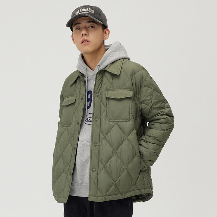 Herren gesteppte Übergangsjacke mit praktischen Taschen Echoarchiv