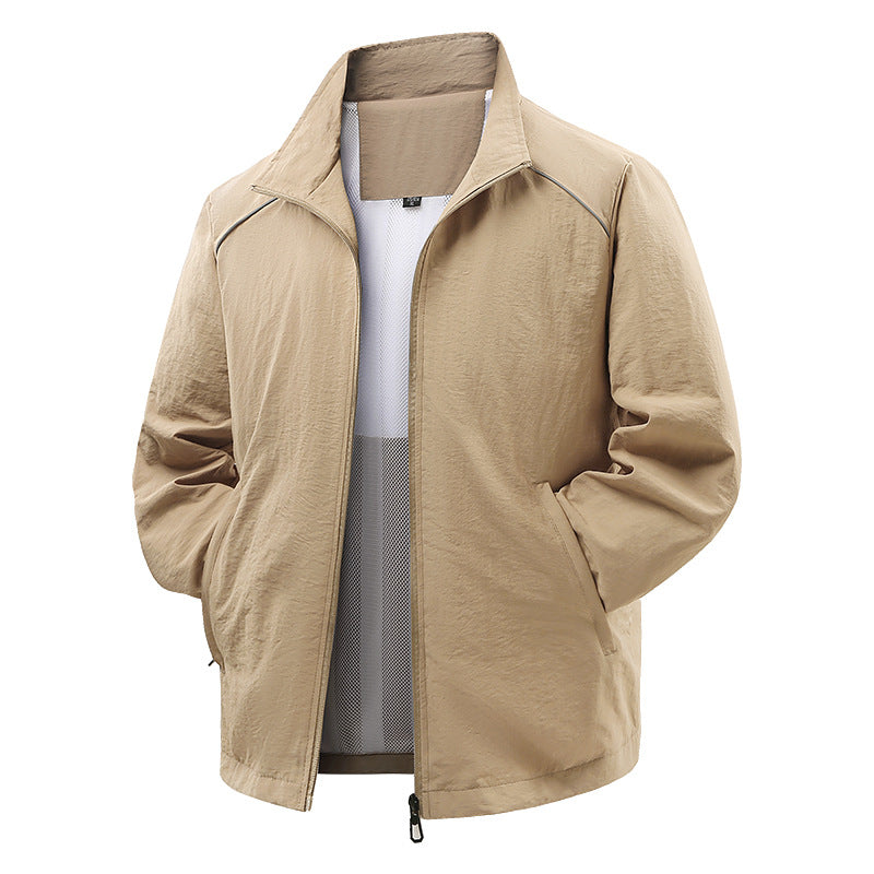 Herren  leichte verpackbare Zip-Up Windbreaker-Jacke mit atmungsaktivem Mesh-Futter und reflektierenden Schulterpaspeln Echo Archiv