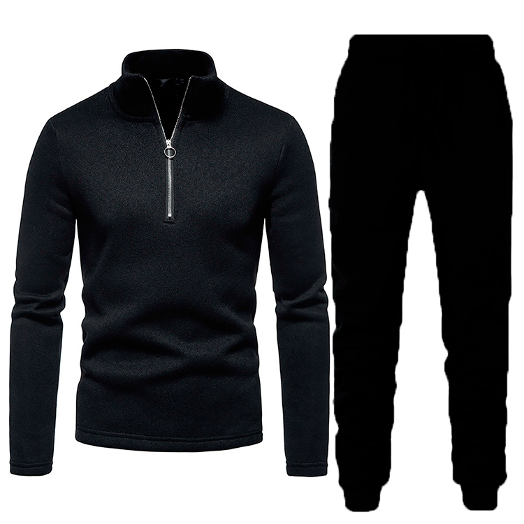 Herren Sportliches Fleece Trainingsanzug-Set mit Reißverschluss Echoarchiv