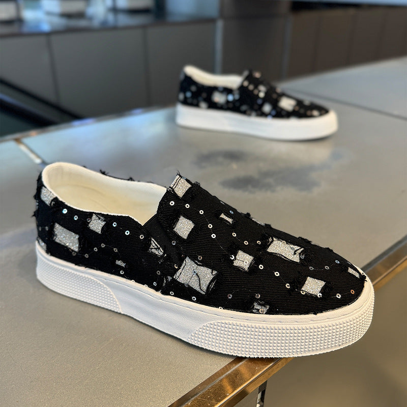Damen Bequeme Slip-On Sneakers mit Glitzerdetails Echo Archiv