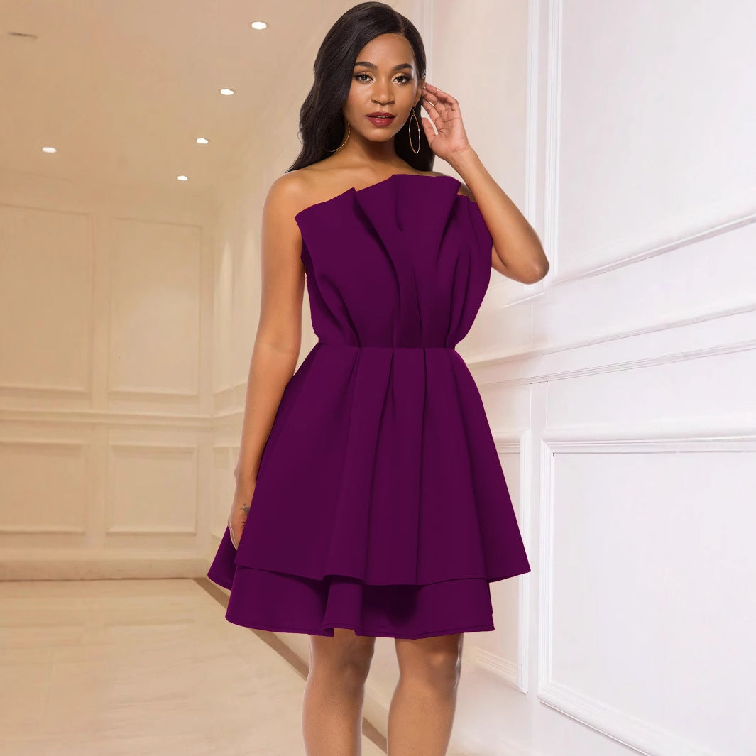 Damen Glamouröses Cocktailkleid mit voluminösen Rüschen Echo Archiv