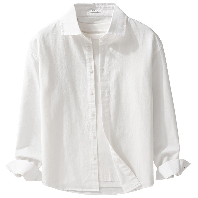 Herren Leichtes Leinen-Baumwoll-Overshirt mit Kentkragen, Relaxed‑Fit und durchgehender Knopfleiste Echoarchiv